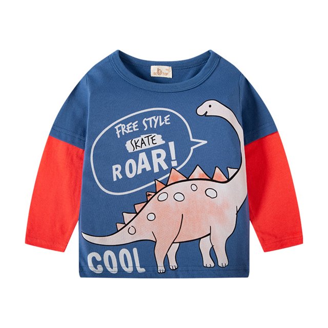 Chandail en Molleton Dinosaure pour Garçons Tout-Petits Pull Col Rond Manches Longues