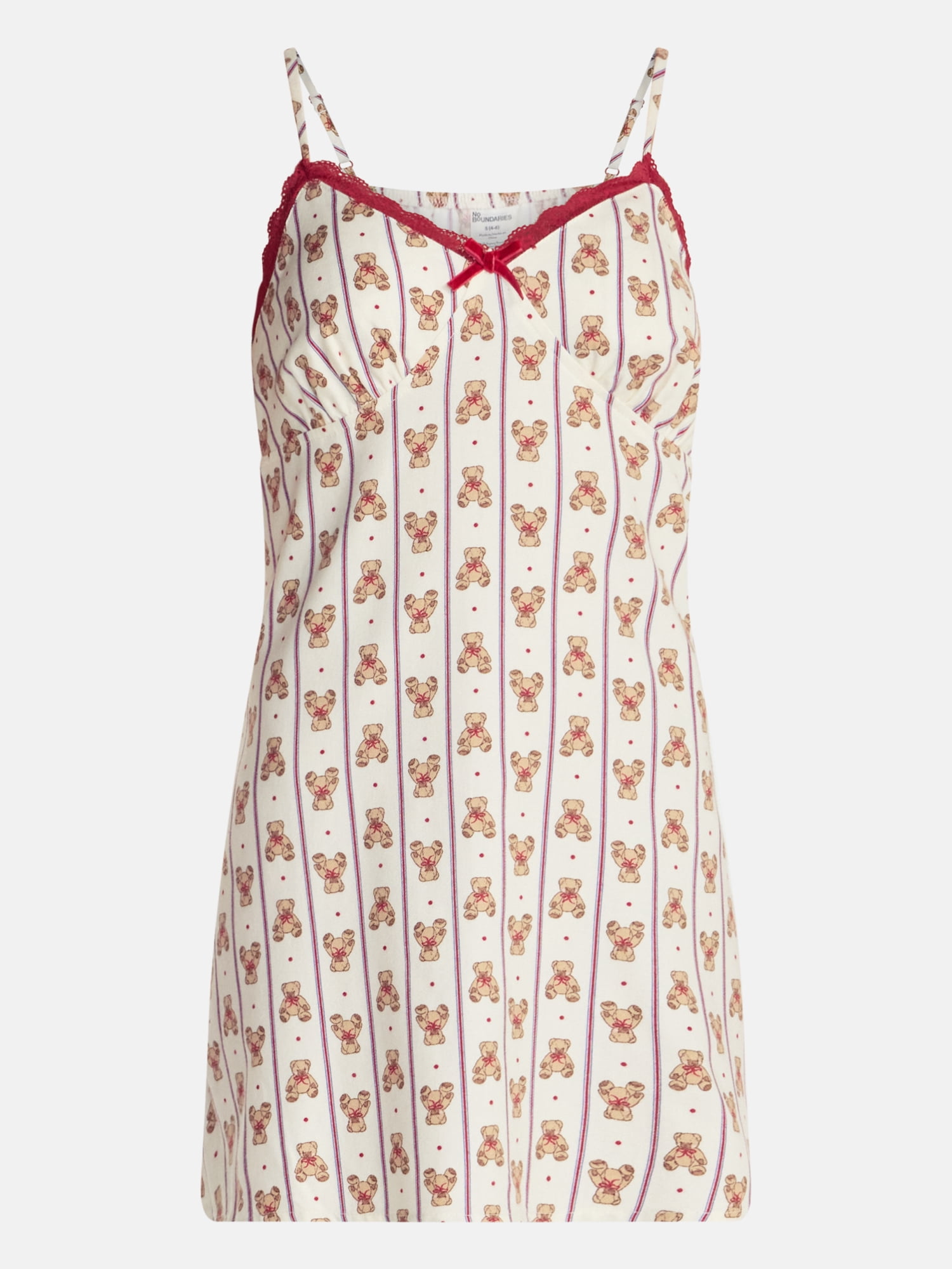 No Boundaries Sleeveless Sleep Slip Dress, Women's XS-XXL