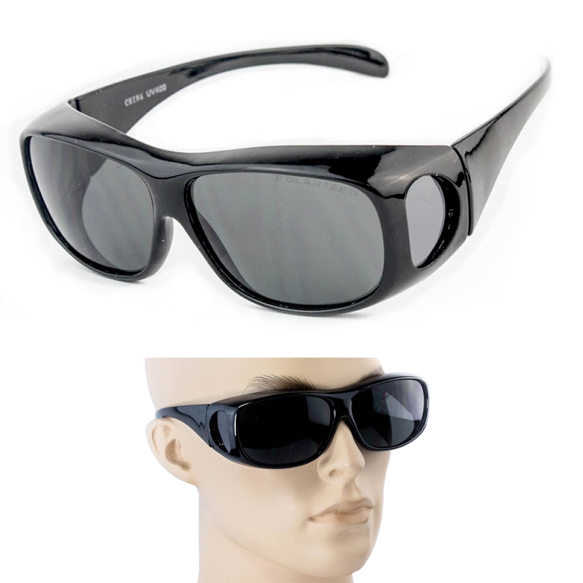 1 x Fit Over Polarized Sunglasses Cover All Lenses Wear Glasses