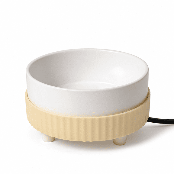 RAIRSKY 2026 New Heated Pet Bowl – USB-Powered Water Bowl for Dogs&Cats,Quiet Water Bowl Heater,Constant Warmth Pet Water Dispenser for Puppies&Kittens,Eco-Friendly Ceramic Heated Bowl (Yellow)