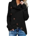 thumbnail image 1 of Pulls Femmes Chauds Asymétriques Tricotés Col Roulé Unis Enveloppants Manches Longues Hauts Décontractés, 1 of 4
