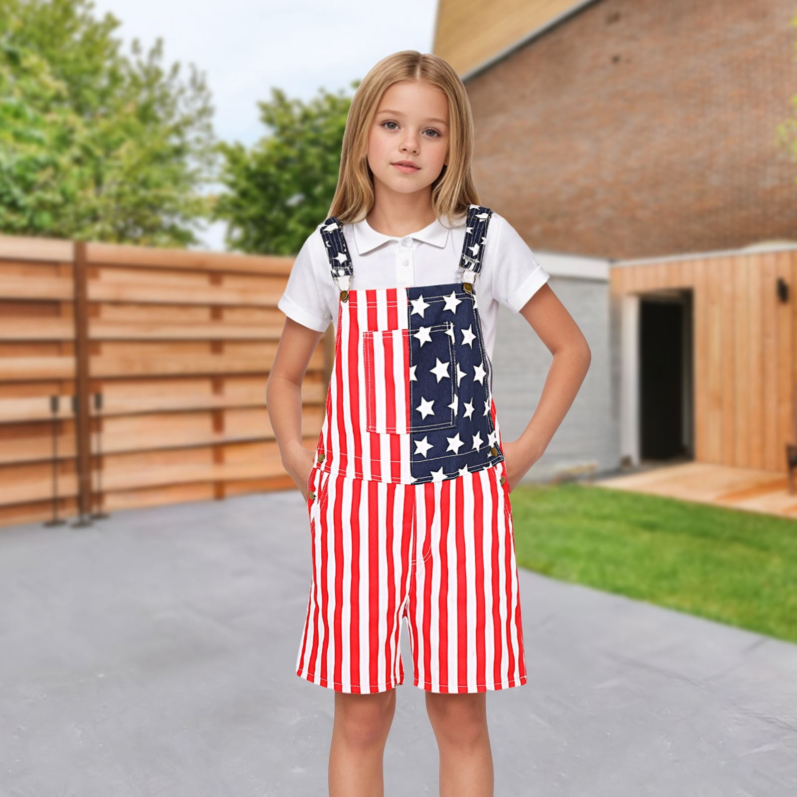 Splozh Newborn Baby Clothes Toddler Boys and Girls Printed Overalls Shorts Romper Festival Jumpsuits Red,11-12 Years