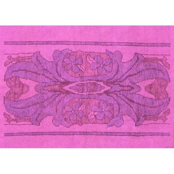 Ahgly Company Indoor Rectangle Abstract Purple Modern Area Rugs, 4' x 6'