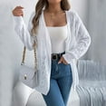 thumbnail image 7 of Gyexs Chunky Cardigan Sweaters for Women Long Sleeve Crochet Cardigan Fall Winter Homewear Clothes (White, Size M), 7 of 7