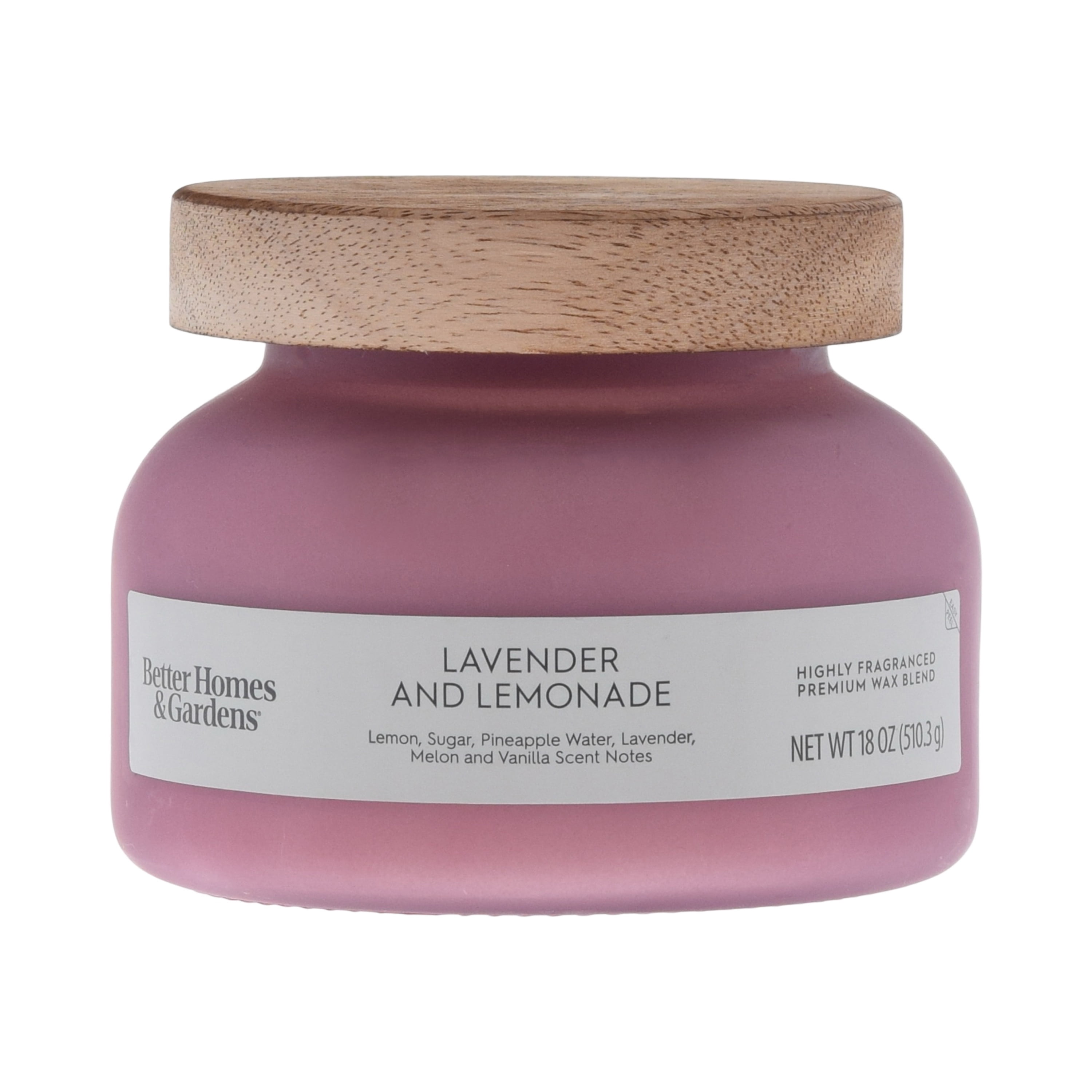 Better Homes and Gardens Lavender and Lemonade Scented 2-Wick Frosted Jar Candle 18oz.