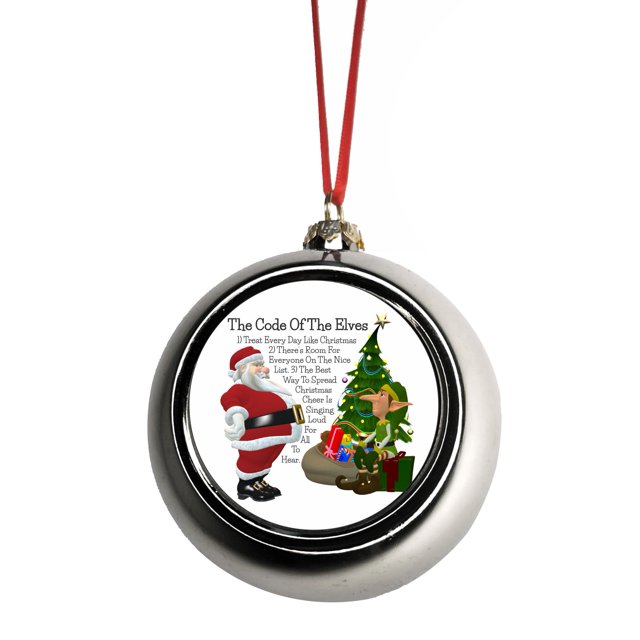 Ornament The Code of the Elves Ornaments Elf Santa Klaus Bauble