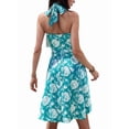 thumbnail image 2 of Robe d'Été Sans Manches Portefeuille à Col en V à Fleurs pour Femme Mini Robe Bleu G, 2 of 5