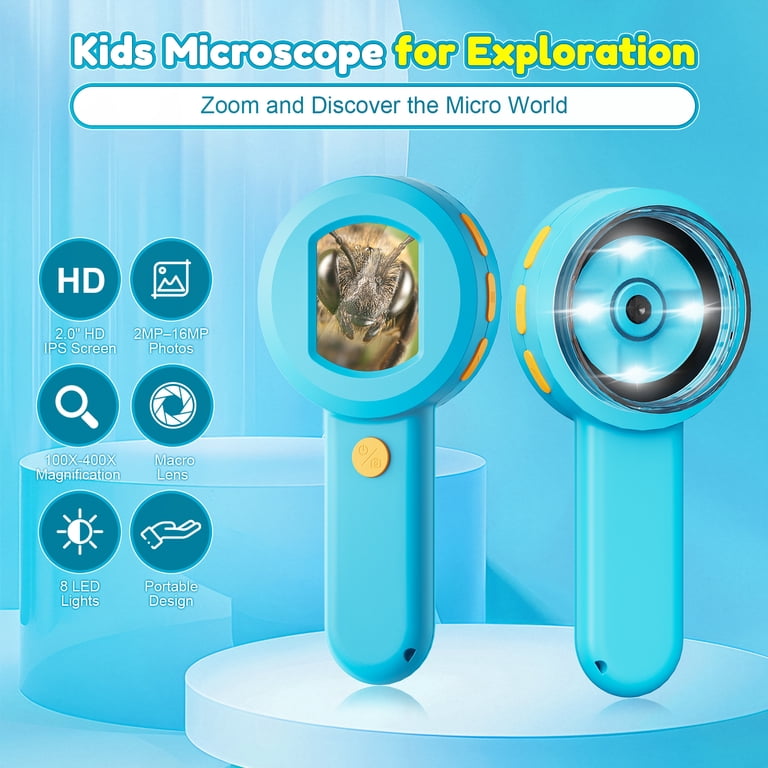 Jouets de Noël pour enfants, jouets d'extérieur, microscope numérique portable, écran