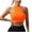 Orange, variant on Women Summer Sleeveless Crop Tops High Neck Ribbed Knit Tank Tight Fitted Casual Workout Fashion Top, Beige L