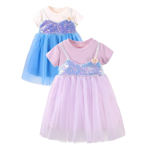 Baby Girl Sequins Dress Infant Toddler Tutu Flower Girls Wedding Birthday Party Dresses