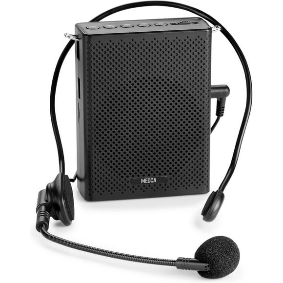 Portable Mini Voice Amplifier, Built-In Rechargeable Wired Portable Microphone and Speaker with Waist-Band, Bluetooth Megaphone PA System Supports MP3, Aux for Teachers, Trainers, Presenters