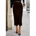 thumbnail image 4 of PRETTYGARDEN Women's Fall Midi Pencil Skirts Dressy Casual Work Office High Waisted Trendy Winter Corduroy Skirt with Slit, 4 of 10