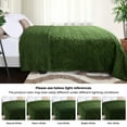 thumbnail image 3 of BNM Boho Knit Plush Soft Fleece Blanket, Twin, Green, 3 of 8