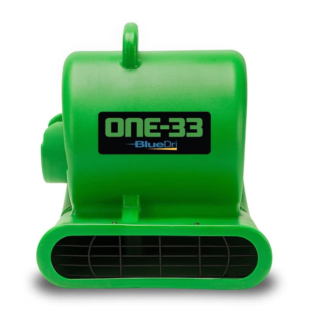 BlueDri One-33 Air Mover, 1/3 HP 2900 CFM Industrial Daños por agua Restauración de inundaciones Ventilador de secado de alfombras y pisos