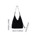 thumbnail image 2 of HUISZJ Retro Suede Shoulder Bag, PU Leather Slouchy Handbag, Large Capacity Tote Bag for Women Travel Work (Black), 2 of 10
