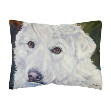Carolines Treasures 7418PW1216 Great Pyrenees Contemplation Canvas Fabric Decorative Pillow, 12H x16W, multicolor