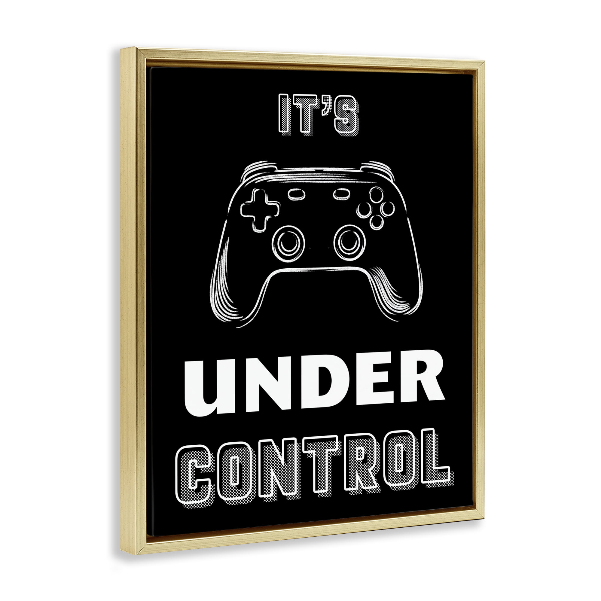 Stupell Industries Under Control Gamer Gold Framed Floater Canvas Wall Art, design by Marcus Prime