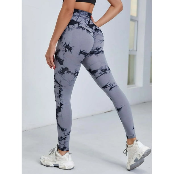 Tie Dye Yoga Pants Sport Leggings 2 Piece Seamless High Waist Push Up Woman  Tights Fitness Workout Leggins Gym Clothing 