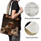 thumbnail image 3 of David Bolso de tela con estampado de lienzo para mujer, bolsa de compras reutilizable y estética, con cremallera interior, regalo para mujer,40*40cm., 3 of 6