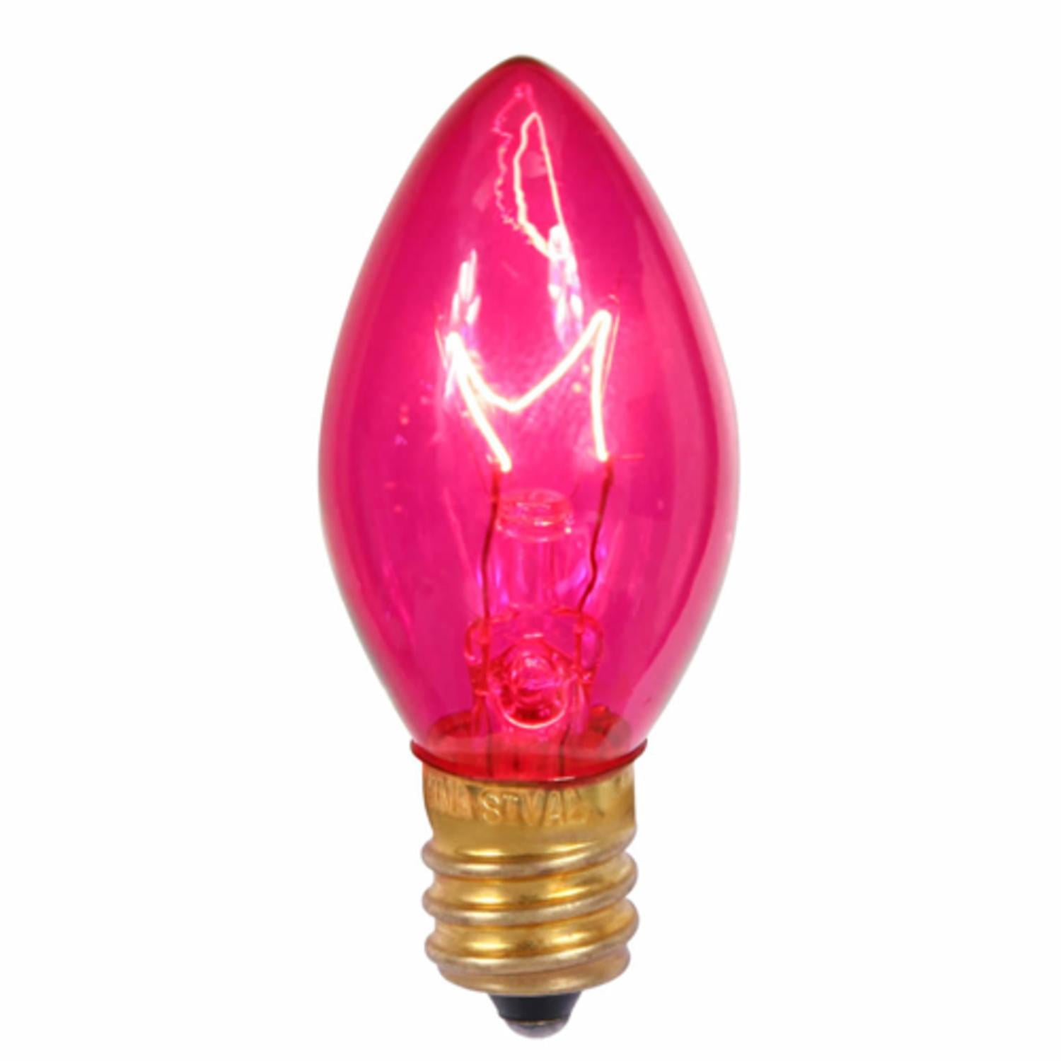 Pack of 25 Transparent Pink C7 Twinkle Replacement Christmas Light