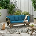 thumbnail image 2 of Othello Outdoor Acacia Wood Expandable Daybed with Water Resistant Cushions, Dark Teal and Gray, 2 of 10