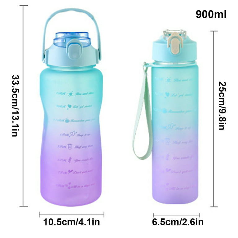 SDJMa Water Bottle Set of 2 with Times to Drink and Straw, Motivational  Drinking Water Bottles with Wrist Strap, Leakproof BPA & Toxic Free, for