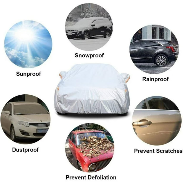 SUV Car Cover for automobiles Waterproof All Weather , Size A6 Length 191 to 201 inch,Silver, Size: A6 Fit for SUV Jeep 192-200 inch