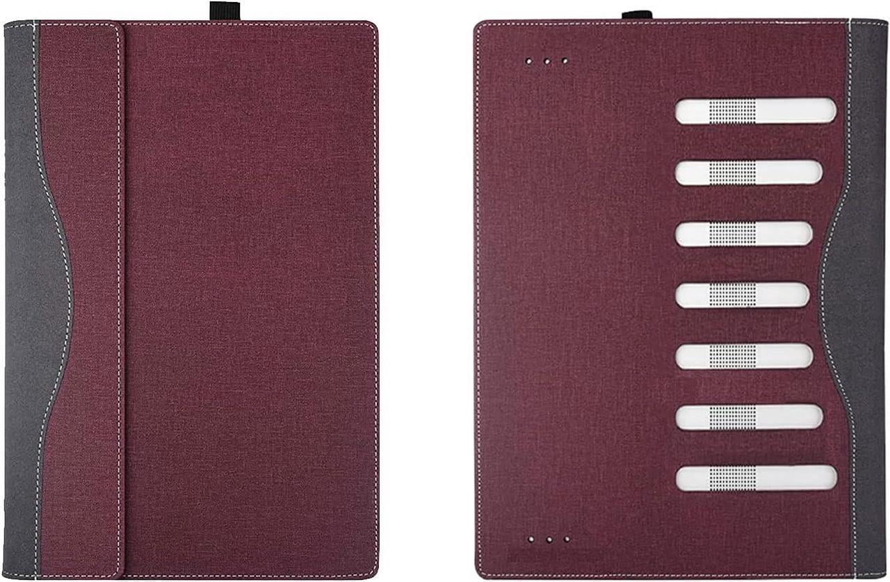 Laptop Case for 15 inch Microsoft Surface Laptop 7 Windows PC with ARM CPU and AI-Powered Copilot+, PU Leather Folio Stand Laptop Protective Cover