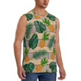 thumbnail image 2 of Fotbe Men's Pineapples Palm Leaves Print Men's Sleeveless Muscle Tank Tops Casual T-Shirts for Gym Workout Beach-Medium, 2 of 8