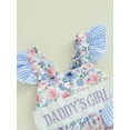 thumbnail image 6 of BemeyourBBs Newborn Baby Girl Daddy's Girl Outfits Baby Girl Fathers Day Outfit Romper Fly Sleeve Flower Print Embroidery Letters Front Bow Bodysuit Cute Infant Baby Girl Summer Clothes, 6 of 9