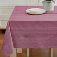 thumbnail image 2 of Burgundy Moire Wavy Solid 60 x 84 inch Rectangle Vinyl Dining Tablecloth with Flannel Backing, 2 of 5