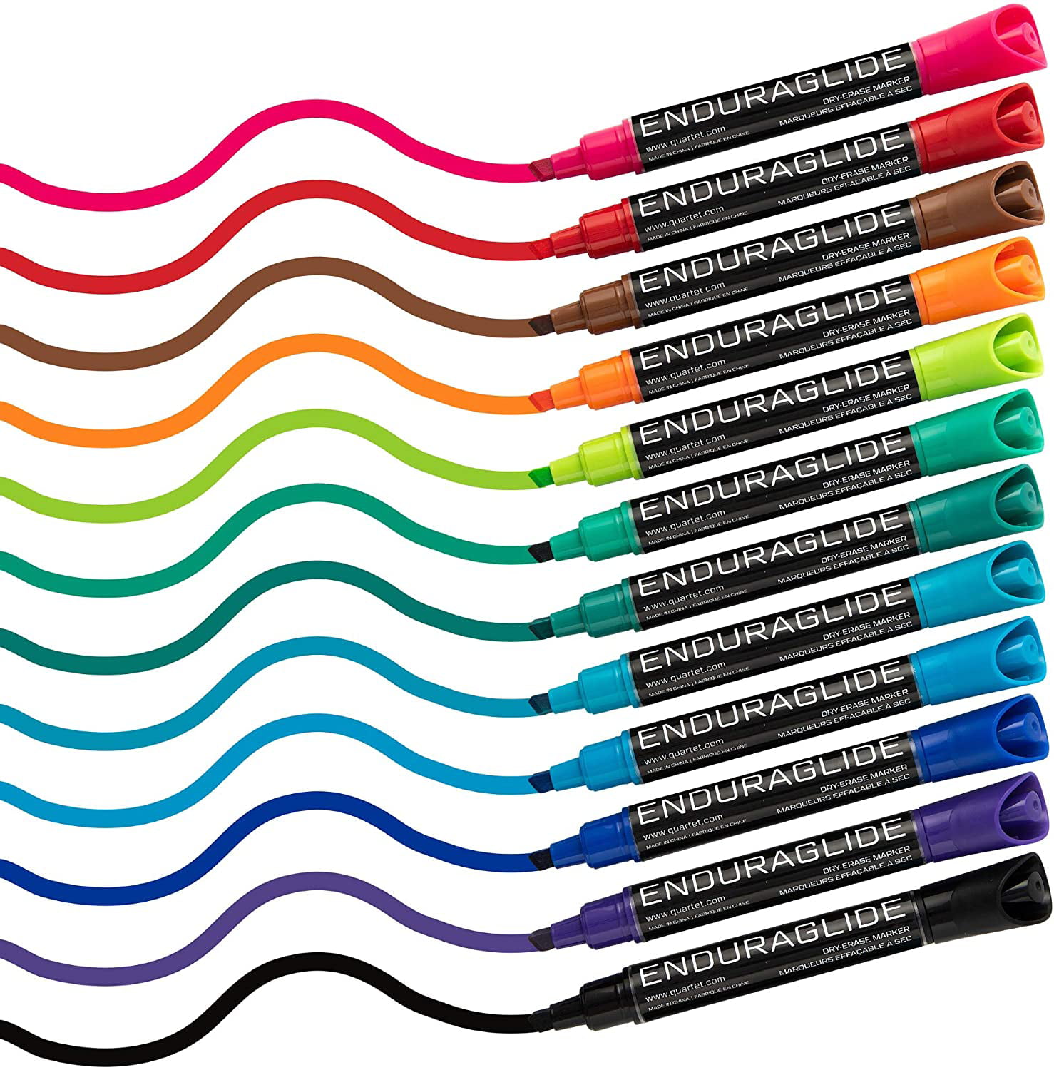  Quartet Dry Erase Markers, Whiteboard Markers, Fine Tip,  EnduraGlide, White Board Dry Erase Pens, Assorted Classic & Neon Colors, 12  Pack (5001-21M) : Office Products