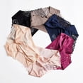 thumbnail image 3 of TrowBridge-bragas de seda satinada para mujer, ropa interior Sexy sin costuras, lencería de encaje para niñas dulces, calzoncillos transpirables acogedores para la salud, 3 of 4