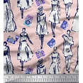 thumbnail image 1 of Soimoi Rayon Fabric Women & Camera Fashion Print Fabric by The Yard 56 Inch Wide, 1 of 1