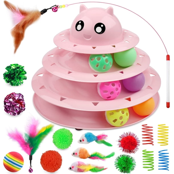 Juego giratorio Cat Toys UPSKY Cat Roller de 3 niveles con 20 unidades