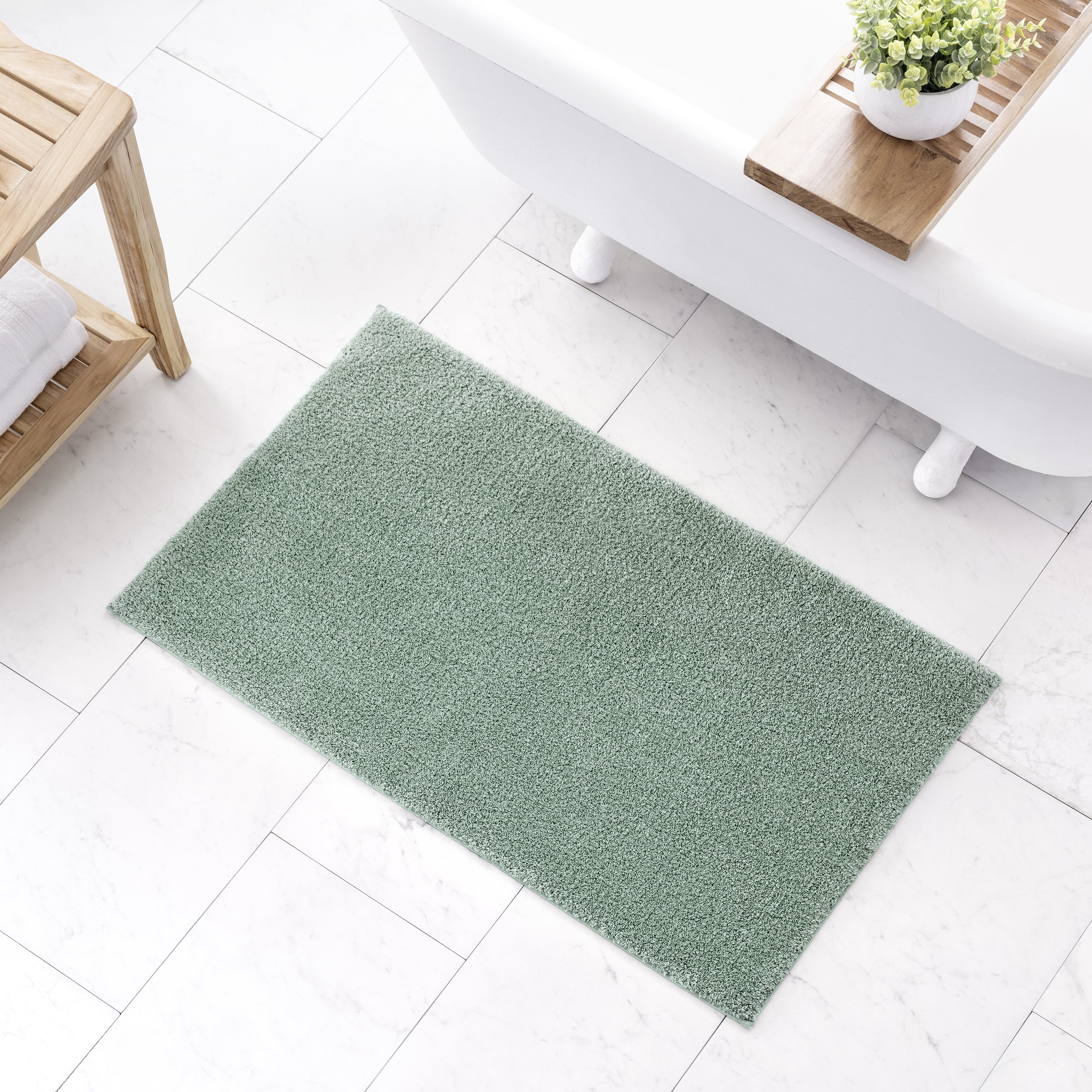 Better Homes & Gardens Ultra Soft Polyester 2 Piece Bath Rug Set , 20" x 34" and 23" x 39", Green River