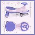 thumbnail image 3 of Gymax High Bounce Wiggle Car for Kids Swing Car Indoors & Outdoors for Toddlers Kids Pink & Purple, 3 of 10