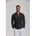 thumbnail image 6 of COOFANDY Men' Long Sleeve Button Down Shirt Casual Summer Beach Wedding Textured Linen Shirts for Men, 6 of 6