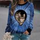 thumbnail image 2 of Camisas de mujer con estampado gráfico de manga larga con cuello redondo, sudadera, suéter, tops cómodos Fridja  hkj1943, 2 of 4