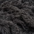 thumbnail image 2 of Sienna Super Fluffy Fleece Throw Shaggy Faux Fur Blanket Warm Reversible for Sofa Chair Bed - 60" x 80", Charcoal, 2 of 5