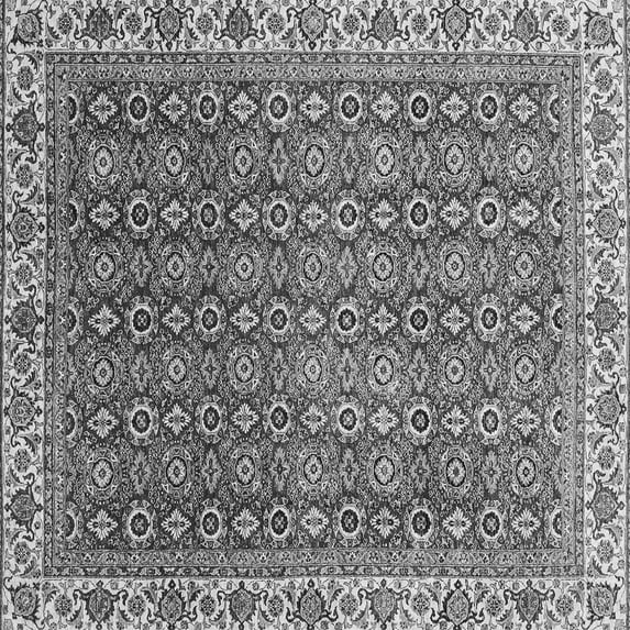 Ahgly Company Indoor Square Abstract Gray Modern Area Rugs, 6' Square