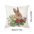 thumbnail image 3 of JoyMoreHome Easter Throw Pillow Cover, 18x18 Inch Cute Bunny Print Decorative Cushion Cover, for Easter Party, Couch, Bed, Sofa, Livingroom, 3 of 6