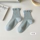 thumbnail image 1 of Xiao Hua 10 pares de calcetines de algodón para mujer, finos, suaves, cómodos, transpirables, de vestir, por encima del tobillo, para negocios, informales y deportivos (azules)., 1 of 2