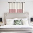 thumbnail image 4 of Pink Geometric Kitchen Curtains Short 54 Inch Length, Modern Beige Color Block Black Lines Art Grommet Top Bedroom Living Room Curtains, Light Filtering Cafe Curtain Drapes 2 Panels Set 84''x54'', 4 of 9
