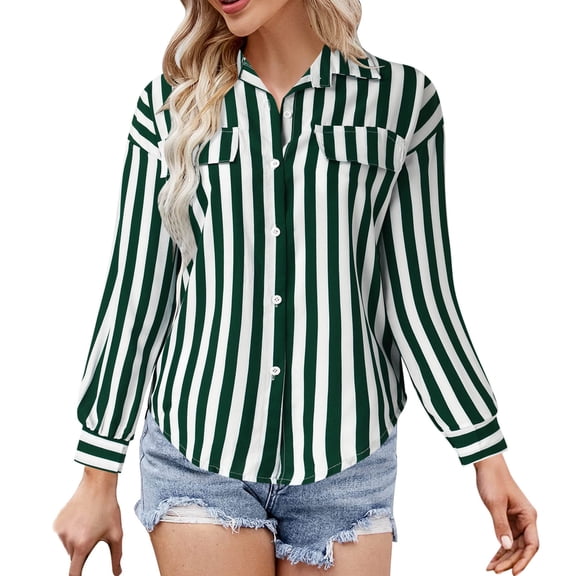 adviicd Oversized Shirts for Women Womens Button Down Shirts Roll Up Long Sleeve Casual Blouse Shirts Tops (Green,L)