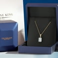 thumbnail image 5 of Gem Stone King 14K Yellow Gold White Moissanite Pendant Necklace | 1.00 Cttw | Gemstone Birthstone | Emerald Cut 7X5MM | Gold Necklace for Women | With 18 inch Gold Chain, 5 of 7