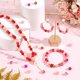 thumbnail image 5 of Cuentas de vidrio de 8 mm para hacer joyas, 552 piezas, 24 cuentas redondas rojas de color, cuentas espaciadoras sueltas para principiantes, 5 of 6