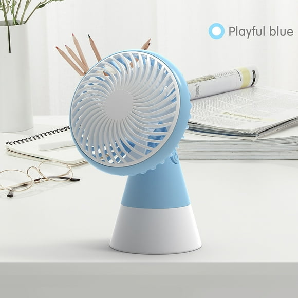 Ventilador de Mano Recargable Xihbxyly Puerto de Ventilación 90 Grados USB con Base