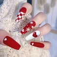 thumbnail image 6 of Fofosbeauty 6 Packs(144pcs) Christmas Nails, Press on Nails, Full Cover Acrylic Nails for Girls Women, Coffin Red White Simplicity Warm, 22, 6 of 10