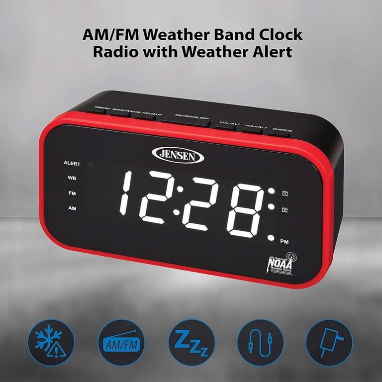 JENSEN JEP-150 Clck Rado Emrgnct Prprdness AM/FM Weather Band Clck